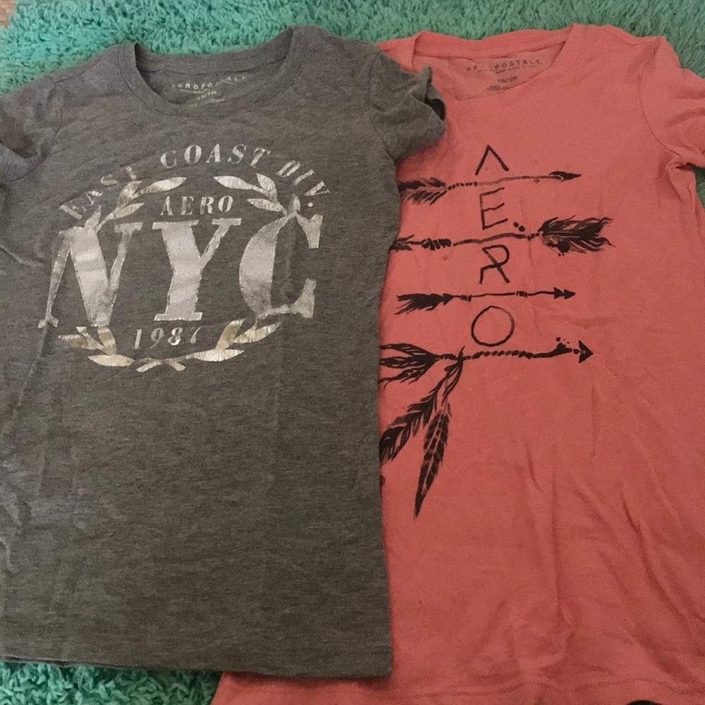 2 aeropostale short sleeve tees